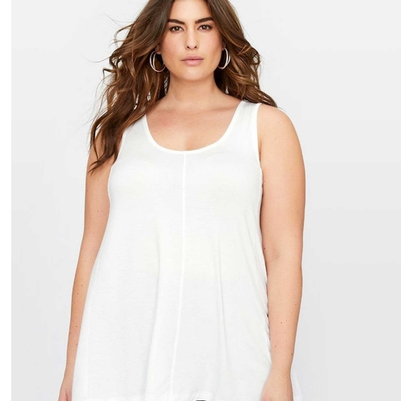 COPY - White flowy tank, addition-elle, 3x NWT - Picture 1 of 3